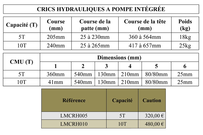 Vérin hydraulique - 5 tonnes - 80 mm